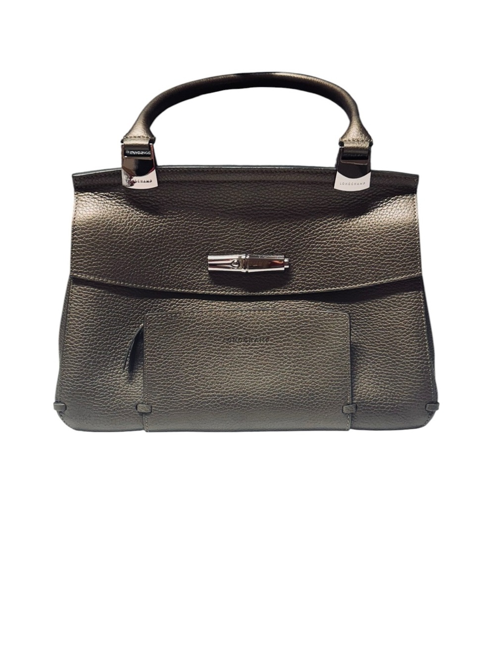 Long Champ Madeleine Olive single handle SHW work satchel girlboss bag